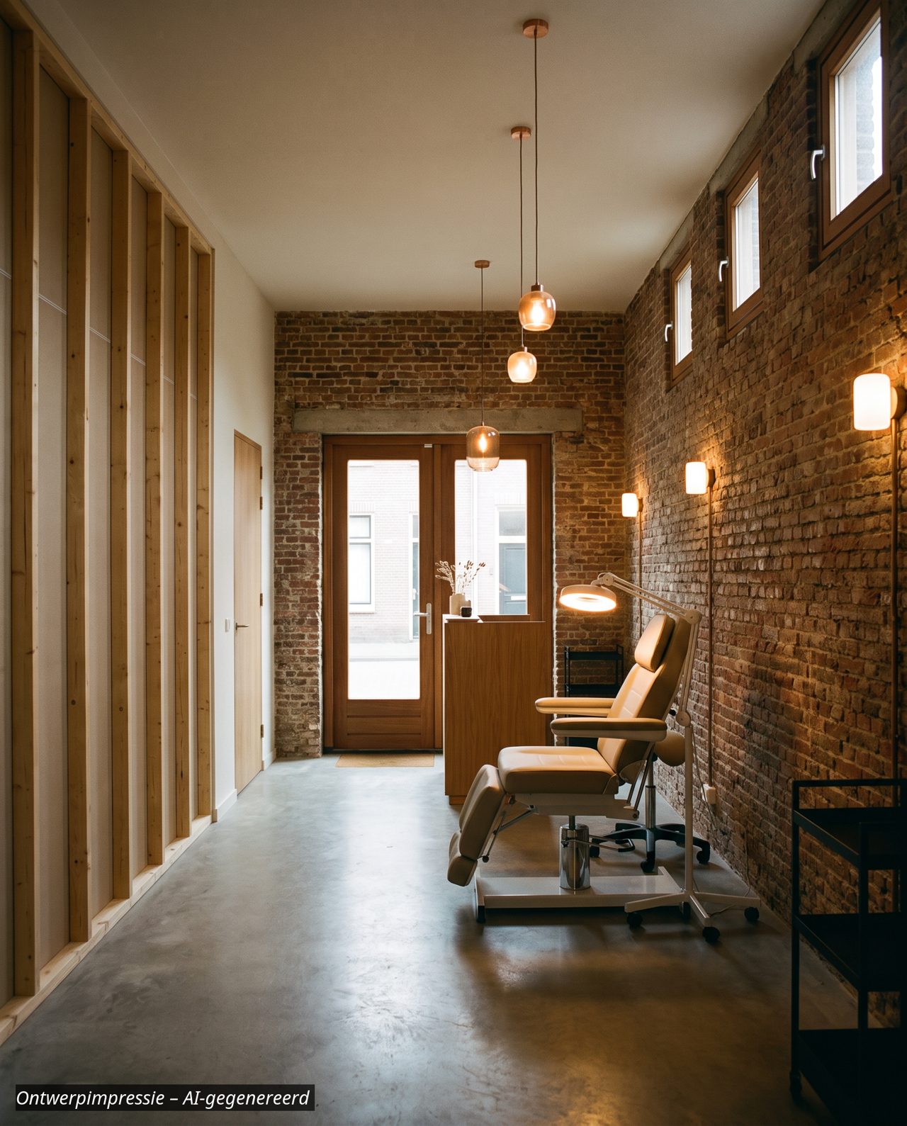 Ontwerpimpressie: behandelruimte met behandelstoel