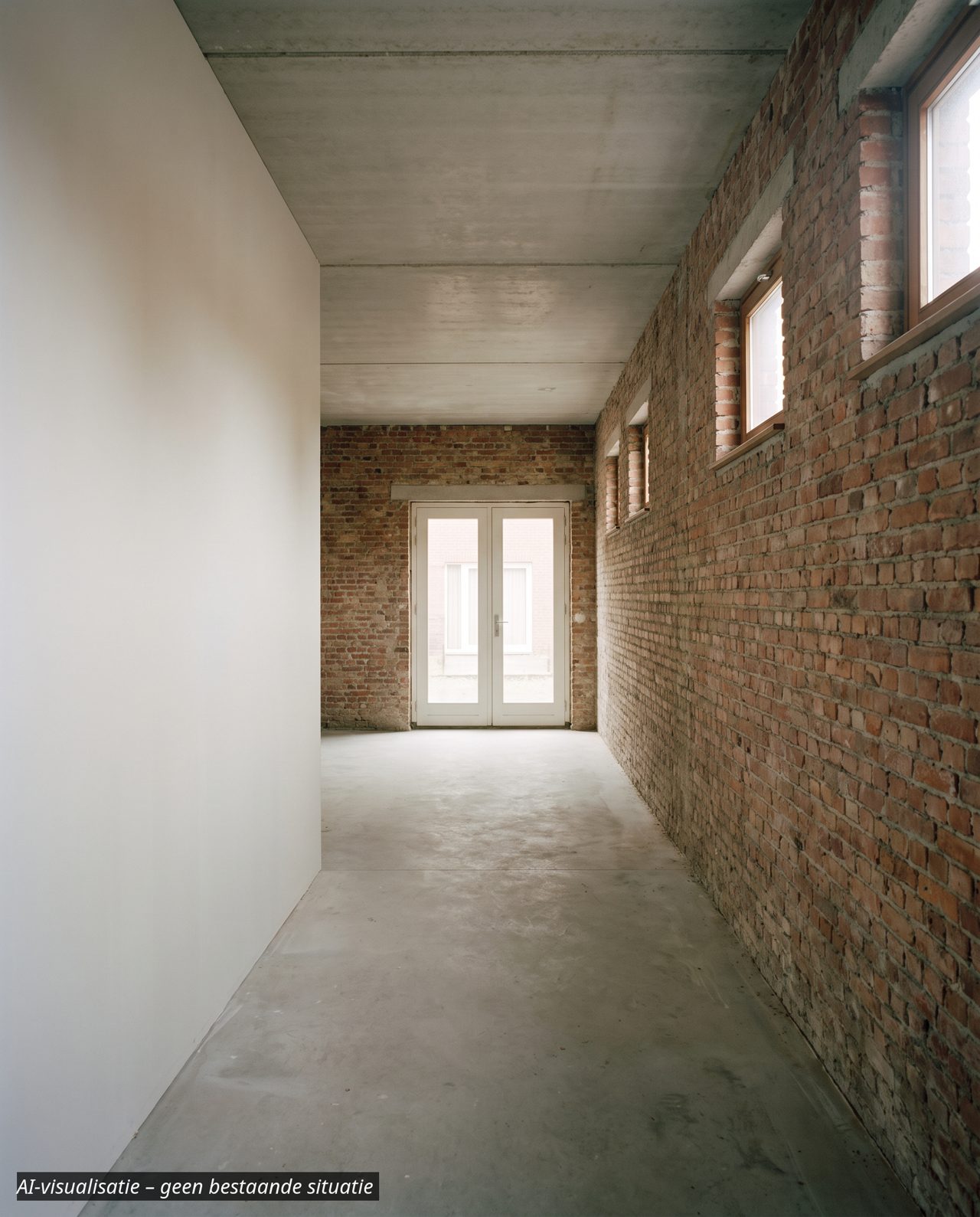 Ontwerpimpressie: lege casco ruimte